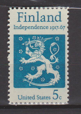 1967 USA 5 c , FINLAND Independence 1917-1967 postimerkki