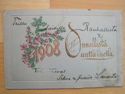 VANHA Postikortti Onnitelukortti 1908
