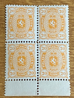 VAAKUNAMERKKI 20PENNIÄ 1882 L22 NELIÖ**