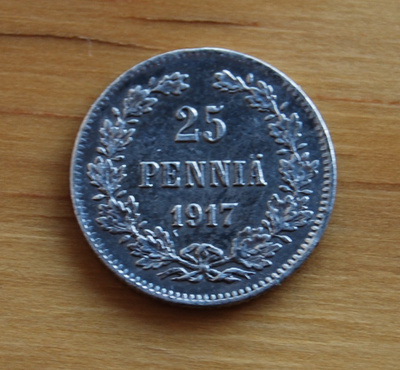 25 penniä 1917, Nikolai II, Hopea