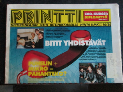 PRINTTI LEHTI 16/1986 VARHAINEN TIETOKONELEHTI MIKROKERHO