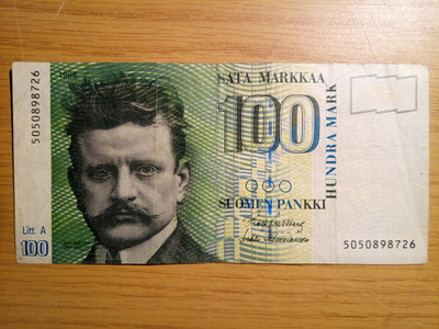 100 markkaa 1986 Litt. A
