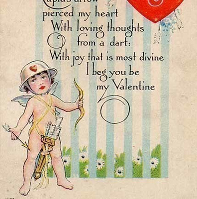 ENKELI / Cupido kypärä päässään. 1900-l. HARVINAISUUS!