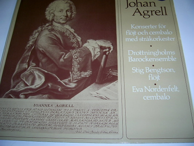 JOHAN AGRELL - KONSERTTOJA HUILULLE JA CEMBALOLLE  (LP)