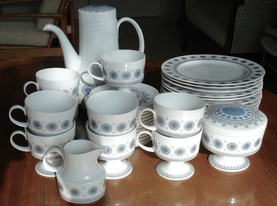 ROSENTHAL TAPIO WIRKKALA 10-heng. KAHVIASTIASTO "Jääkukka"