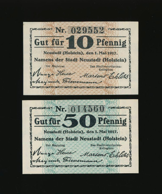 Saksa Notgeld 10, 50 Pfennig, Neustadt 1.5.1917