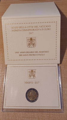 2€ 2017/1 Vatikaani "Pietarin ja Paavalin kuolemasta 1950v."