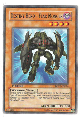 Yu-Gi-Oh hirviö Destiny Hero - Fear Monger