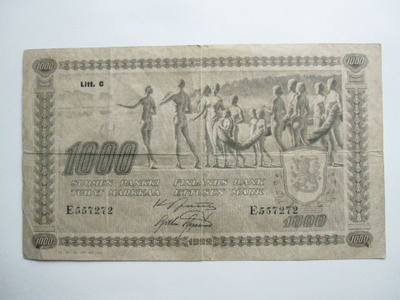 1000 markkaa 1922 Litt C
