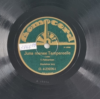 Savikiekko 1929 - Tatu Pekkarinen - Homocord O. 4-23076