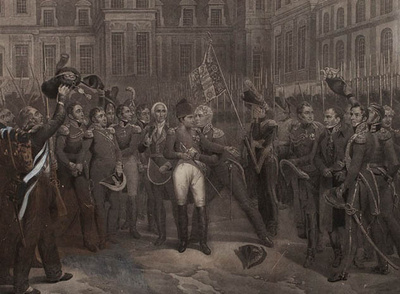 Gravyyri ”Adjeu de Fontainebleau” 1800-luku