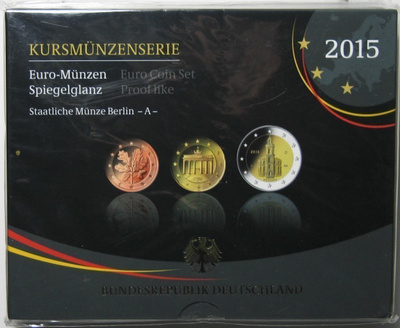 2015 Proof setit-Saksa kaikki 5 rahapajaa sisältää juhlaraha