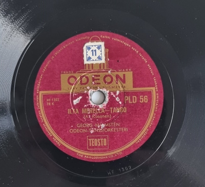 Savikiekko 1940 - Georg Malmsten - Odeon PLD 56