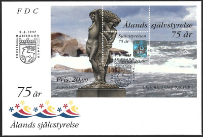 FDC Åland 1997 ÅBL 3 Itsehallinto 75 vuotta  LaPe ÅL 130