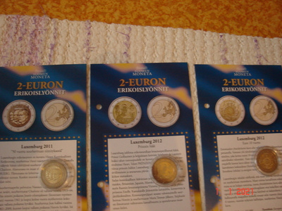 2-euron erikoislyönnit, Luxemburg, 3 kpl, erilaisia