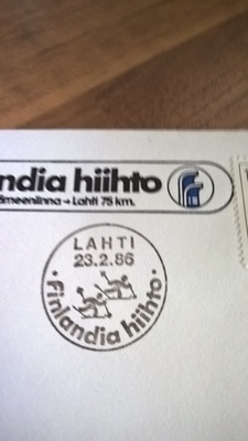 Kuori Finlandia hiihto Hämeenlinna-Lahti 1986 erikoisleima