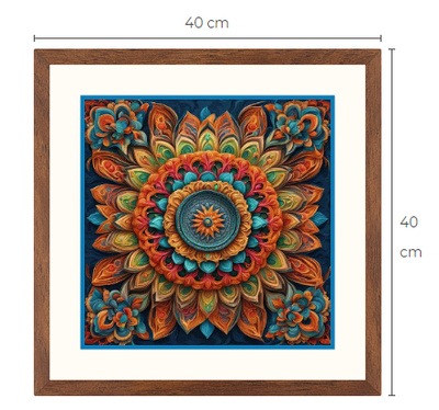 Uusi Mandala taulu koko 40 cm x 40 cm kehyksineen