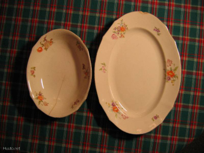 Arabia1932-49 KESÄKUKKA tarjoilulautanen 35,5cm+ kulho 25cm