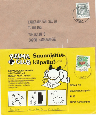 Postileima, NIINISALO, 2 erilaista leimaa, Kankaanpää