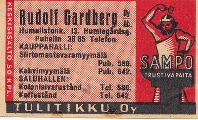 Helsinki, Rudolf Gardberg OY , Sampo     7/13