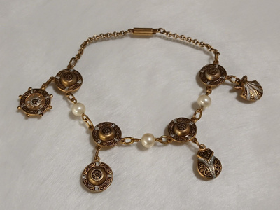 Vintage damascene 1970s rannekoru/nilkkakoru