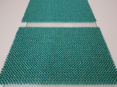 Turkoosi Tabletti / Pöytätabletti puuhelmistä - yht. 2 kpl