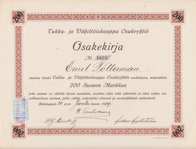OKK 1919 Tukku- ja Vähttäiskauppa Oy, Helsinki