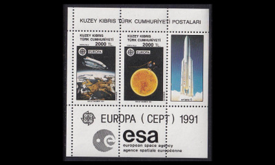 Turkki Kypros 303-4BL9 ** Europa avaruus (1991)