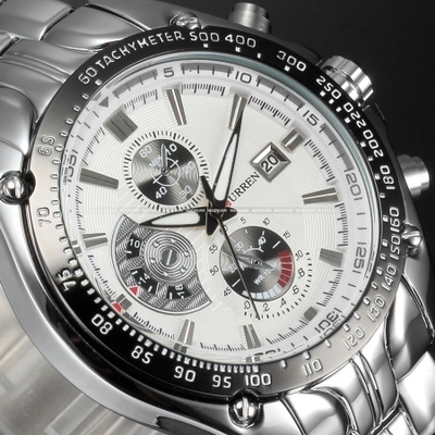 296  .. CURREN  Mens Army Stainless Steel .. Rannekello