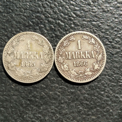 1 Markka 1865 ja 1866