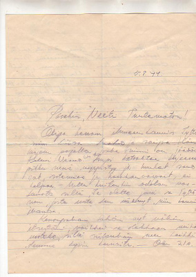 Kirje tuntemattomalle --"Liisa Laakso", 1944.