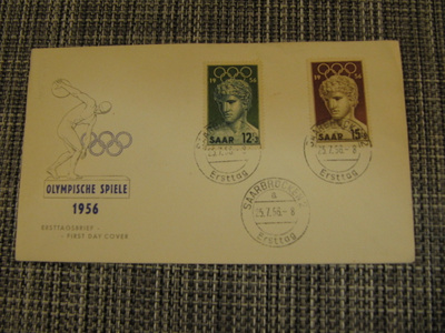 FDC Saarland Olympische Spiele 1956.