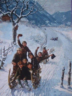 Theodore Kleehaas lapset kelkkamäessä tk