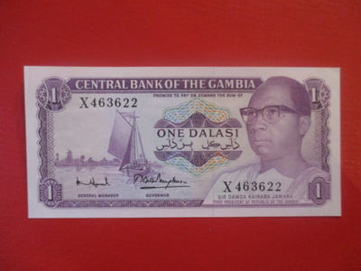 GAMBIA 1 DALASIS 1971-87 P-4 UNC  (K15-S89)