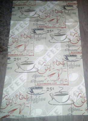 Nostalginen coffee kangas noin 240x150cm