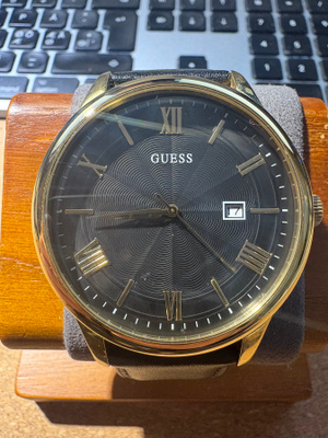 Guess Horizon musta/nahka Ø46 mm rannekello