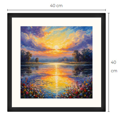 Uusi uniikki Auringonlasku art print taulu 40 cm x 40 cm