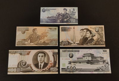 Pohjois Korea 5 - 500 Won 1992-2007, P40-P44 UNC