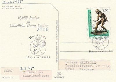 ERIKOISLEIMA , Filatelian suurtapahtuma, Helsinki 3.11.1995