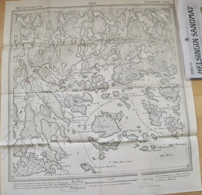 Armeijan Kartta Sipoo Helsinki Vuosaari 1911 Venäjänkielinen