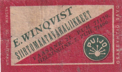 Helsinki, E. Winqvist , Vaasank. 21, Helsingink. 7  b565
