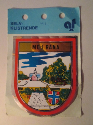 MO I RANA NORJA MATKAILUMERKKI TARRA -70 LUVUN ALUSTA