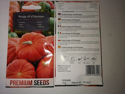 Jättikurpitsa 'Rouge Vif d´Etampes' - siemenet #