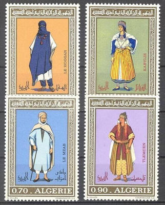 (S0099) ALGERIA, 1972 (Regional Costumes). Mi ## 595-598