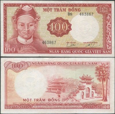 Etelä-Vietnam 100 Dong 1966 (P-19b) aUNC- B8
