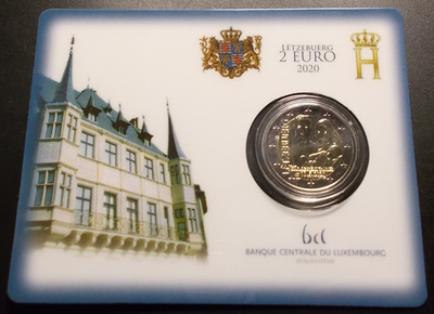 Luxemburg 2 euro 2020 juhlaraha Birth of Charles, COINCARD