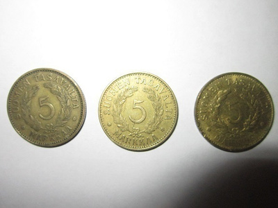 KOLIKKOJA 5 MARKKAA  3 KPL