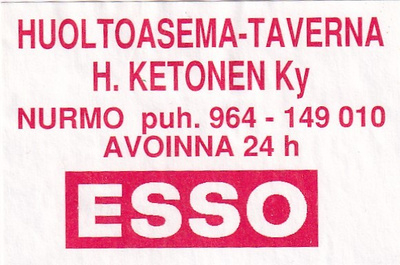 Nurmo, H. Ketonen Ky , ESSO    1/9