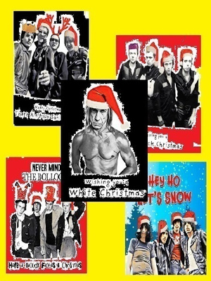 PUNK ROCK CHRISTMAS postikorttisetti 5kpl --- 9.5cm x 13.5cm