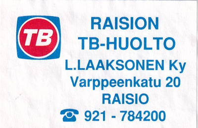 Raisio, TB - Huolto L. Laaksonen Ky   5/15